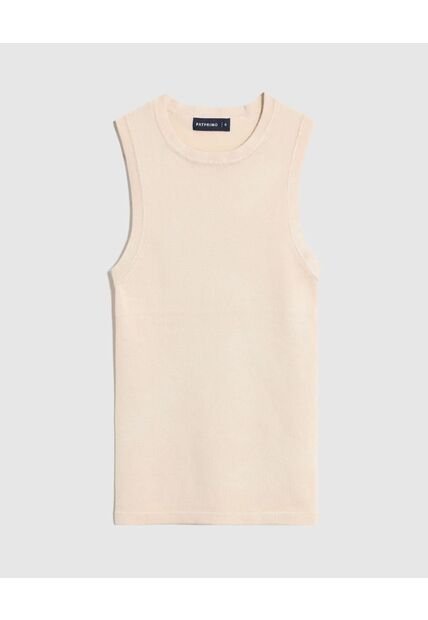 Camiseta  Para Mujer Manga Sisa Cuello Redondo Color Beige Marca Patprimo #30093867