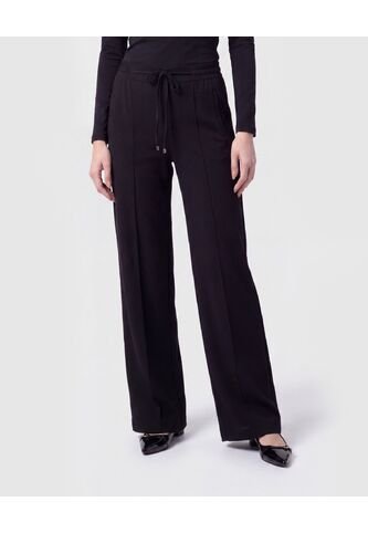 Pantalón Unicolor Con Prenses Y Cordón   Para Mujer Negro Patprimo Patprimo