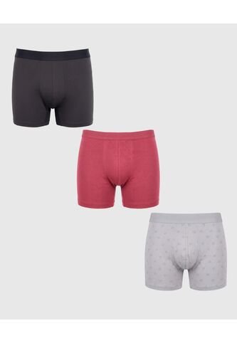 Boxer X3 Para Hombre Filete Medio Color Negro Marca Patprimo #44000557 Patprimo