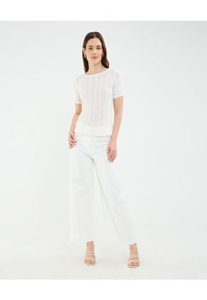 Camiseta Para Mujer Manga Corta Cuello Redondo Color Crudo Marca Patprimo #30093693