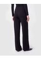 Pantalón Unicolor Con Prenses Y Cordón   Para Mujer Negro Patprimo de Patprimo