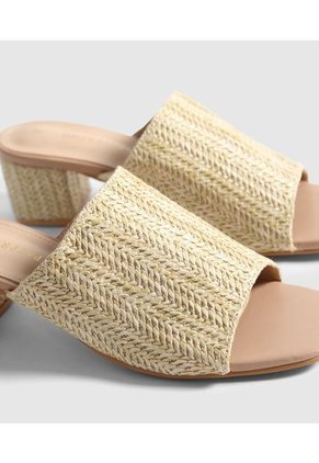 Sandalias Para Mujer Tacon Color Crudo Marca Patprimo #30690092