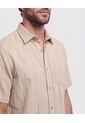 Camisa Manga Corta Texturizada   Para Hombre Café Patprimo de Patprimo