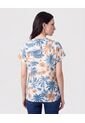 Blusa Manga Doblez Cuello Redondo   Para Mujer Azul Patprimo de Patprimo