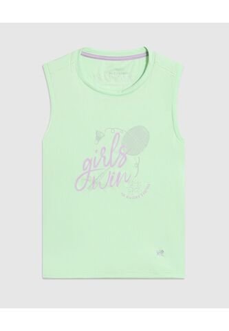 Camiseta Sin Mangas Con Estampado Para Niña  Infantil Niña Verde Patprimo Patprimo