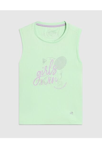 Camiseta Sin Mangas Con Estampado Para Niña  Infantil Niña Verde Patprimo
