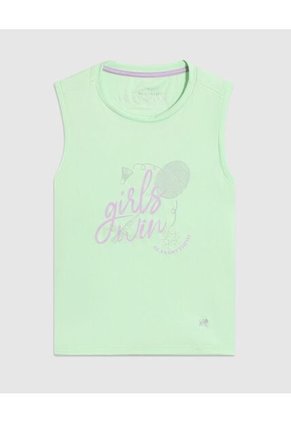 Camiseta Sin Mangas Con Estampado Para Niña Infantil Niña Verde Patprimo