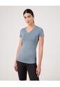 Camiseta Deportiva Jaspeada   Para Mujer Azul Patprimo de Patprimo
