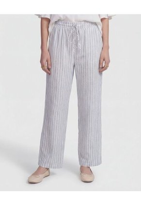Pantalón De Silueta Recta Con Cordón Para Mujer Blanco Patprimo