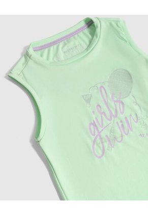 Camiseta Sin Mangas Con Estampado Para Niña Infantil Niña Verde Patprimo