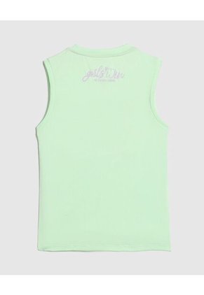 Camiseta Sin Mangas Con Estampado Para Niña Infantil Niña Verde Patprimo