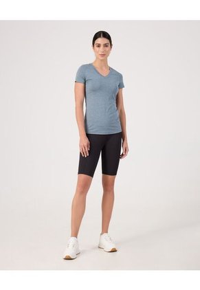 Camiseta Deportiva Jaspeada Para Mujer Azul Patprimo