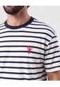 Camiseta A Rayas Manga Corta   Para Hombre Blanco Patprimo de Patprimo