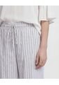 Pantalón De Silueta Recta Con Cordón   Para Mujer Blanco Patprimo de Patprimo