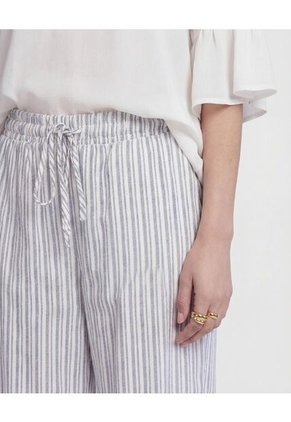 Pantalón De Silueta Recta Con Cordón Para Mujer Blanco Patprimo