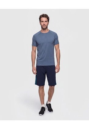 Bermuda Deportiva Banda Lateral Para Hombre Azul Patprimo