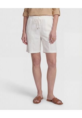 Bermuda Unicolor Con Ajuste De Cordón   Para Mujer Blanco Patprimo Patprimo