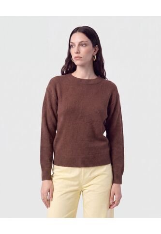 Saco De Punto Básico   Para Mujer Café Patprimo Patprimo