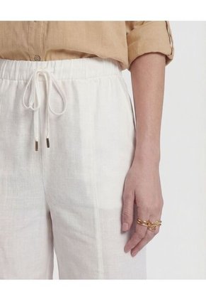 Bermuda Unicolor Con Ajuste De Cordón Para Mujer Blanco Patprimo