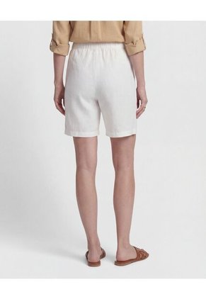 Bermuda Unicolor Con Ajuste De Cordón Para Mujer Blanco Patprimo