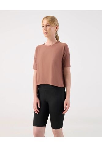 Camiseta Deportiva Boxy  Para Mujer Café Patprimo Patprimo