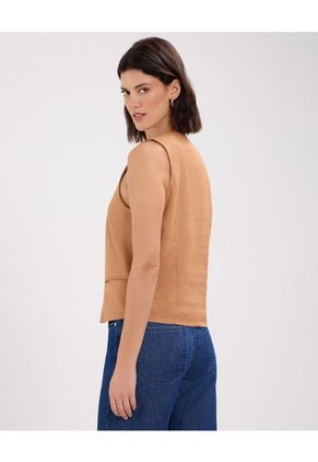 Chaleco Para Mujer  Color Café Claro Marca Patprimo #30250033