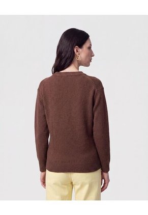 Saco De Punto Básico   Para Mujer Café Patprimo