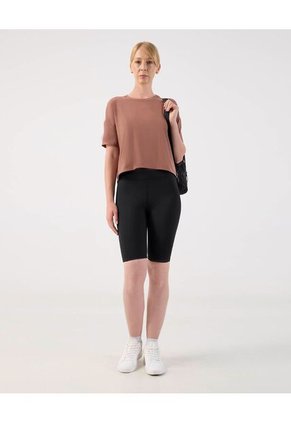Camiseta Deportiva Boxy Para Mujer Café Patprimo