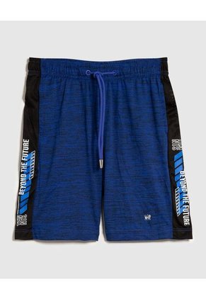 Bermuda Deportiva Jaspeada Infantil Niño Azul Patprimo