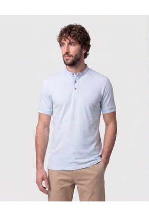 Polo Con Cuello Neru Y Pechera Para Hombre Azul Patprimo