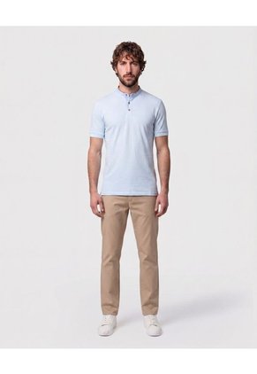 Polo Con Cuello Neru Y Pechera Para Hombre Azul Patprimo