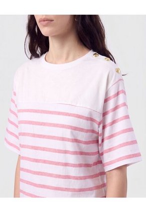 Blusa Con Botones En Hombro Para Mujer Rosa Patprimo
