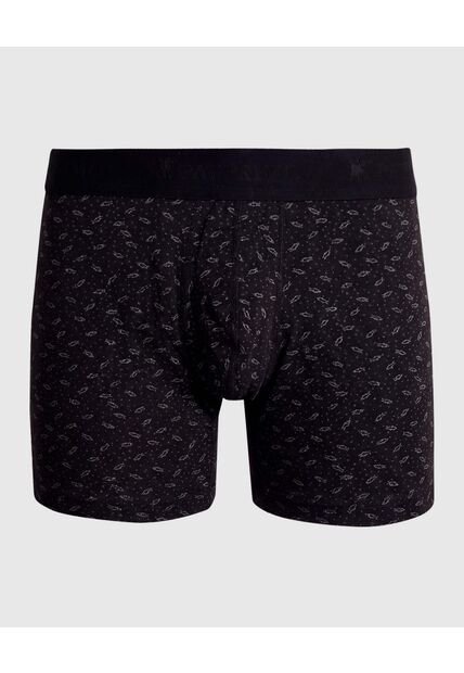 Bóxer Medio Estampado  X1 Para Hombre Negro Patprimo