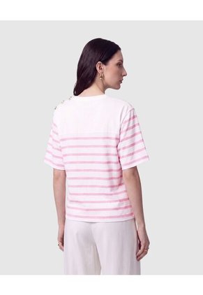 Blusa Con Botones En Hombro Para Mujer Rosa Patprimo