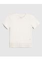 Camiseta Blanca Con Detalle De Tul Para Niña  Infantil Niña Crema Patprimo de Patprimo