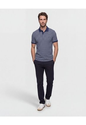 Polo  Manga Corta A Rayas  Para Hombre Azul Patprimo