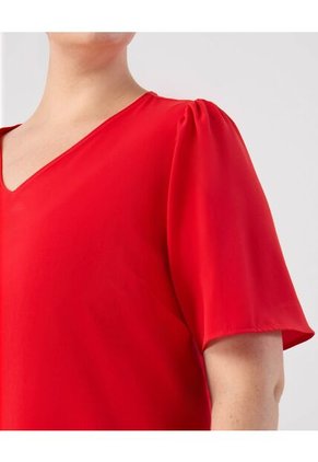 Blusa  Para Mujer Manga Corta Color Rojo Marca Patprimo #14121419