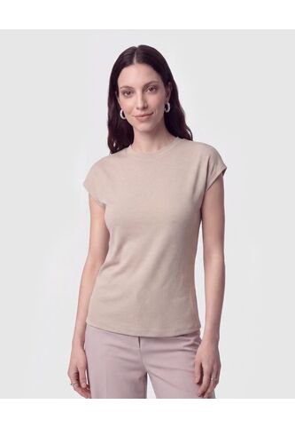 Camiseta Manga Corta Texturizada   Para Mujer Café Patprimo Patprimo