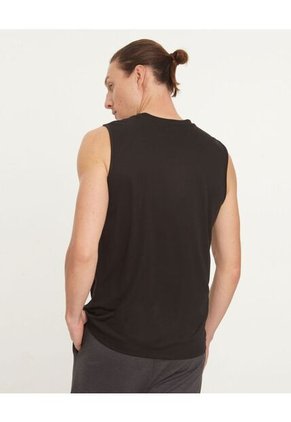 Camiseta Camiseta Ms Unicolor Con Espalda Texturizada  Para Hombre Negro Patprimo