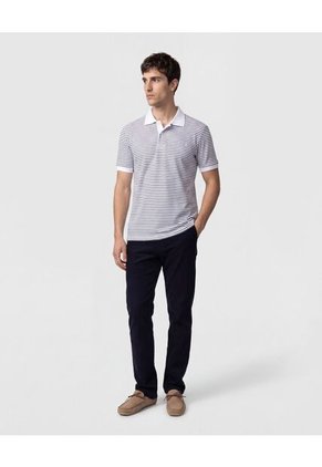 Polo Con Cuello En Contraste Para Hombre Blanco Patprimo