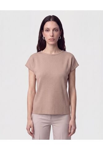 Camiseta De Punto Manga Corta   Para Mujer Café Patprimo Patprimo
