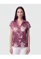 Camisa Manga Corta Estampada   Para Mujer Vino Patprimo de Patprimo