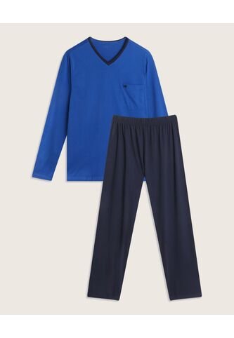 Pijama  Para Hombre M/L P/L Color Azul Marca Patprimo #44040073 Patprimo