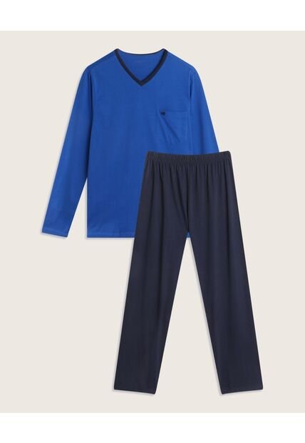 Pijama  Para Hombre M/L P/L Color Azul Marca Patprimo #44040073