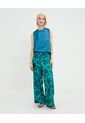 Pantalon Amplio Estampado  Para Mujer Verde Patprimo de Patprimo