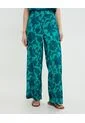 Pantalon Amplio Estampado  Para Mujer Verde Patprimo de Patprimo