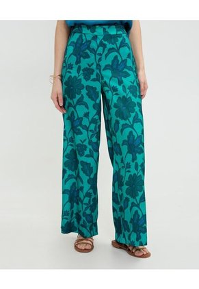 Pantalon Amplio Estampado  Para Mujer Verde Patprimo