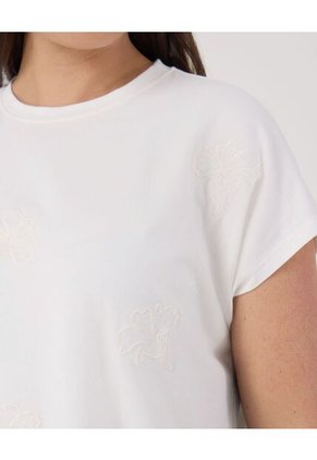 Camiseta Texturizada  Curvy  Para Mujer Blanco Patprimo