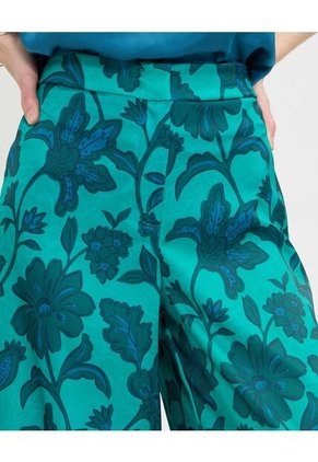 Pantalon Amplio Estampado  Para Mujer Verde Patprimo