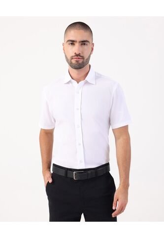 Camisa Formal Manga Corta   Para Hombre Blanco Patprimo Patprimo